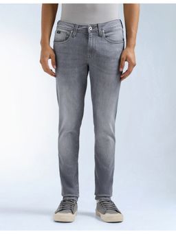 Flying Machine - Men Grey Cotton Solid Straight Jeans