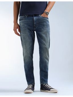 Flying Machine - Men Blue Cotton Solid Straight Jeans