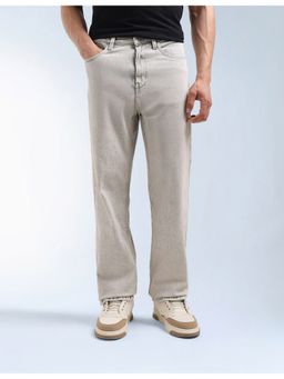 Flying Machine - Men Grey Cotton Solid Straight Jeans