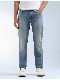 Flying Machine - Men Blue Cotton Solid Slim Jeans