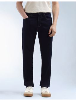 Flying Machine - Men Blue Cotton Solid Straight Jeans