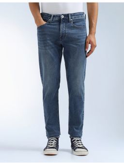 Flying Machine - Men Blue Cotton Solid Straight Jeans