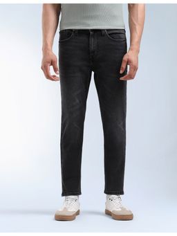 Flying Machine - Men Black Cotton Solid Straight Jeans