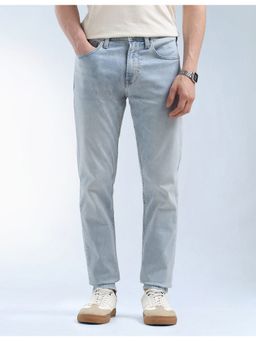 Flying Machine - Men Blue Cotton Solid Slim Jeans