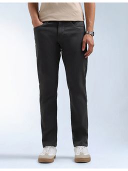 Flying Machine - Men Green Cotton Solid Slim Jeans