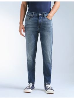 Flying Machine - Men Blue Cotton Solid Straight Jeans