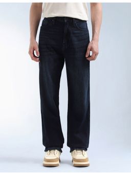 Flying Machine - Men Blue Cotton Solid Straight Jeans