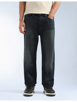 Flying Machine - Men Blue Cotton Solid Straight Jeans