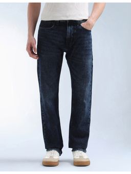 Flying Machine - Men Blue Cotton Solid Straight Jeans
