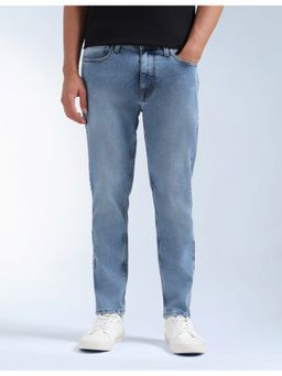 Flying Machine - Men Blue Cotton Solid Slim Jeans