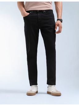 Flying Machine - Men Black Cotton Solid Straight Jeans