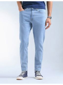 Flying Machine - Men Blue Cotton Solid Slim Jeans