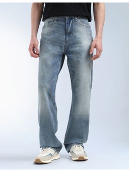 Flying Machine - Men Blue Cotton Solid Straight Jeans