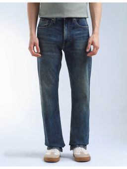 Flying Machine - Men Blue Cotton Solid Straight Jeans