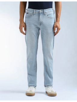 Flying Machine - Men Blue Cotton Solid Straight Jeans