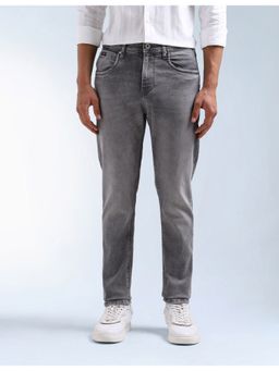 Flying Machine - Men Grey Cotton Solid Straight Jeans