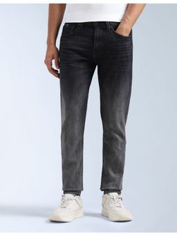 Flying Machine - Men Black Cotton Solid Slim Jeans