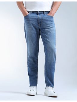 Flying Machine - Men Blue Cotton Solid Slim Jeans