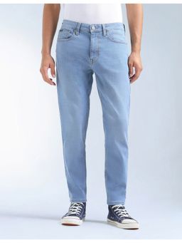 Flying Machine - Men Blue Cotton Solid Straight Jeans