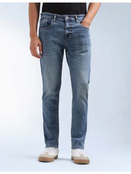 Flying Machine - Men Blue Cotton Solid Slim Jeans