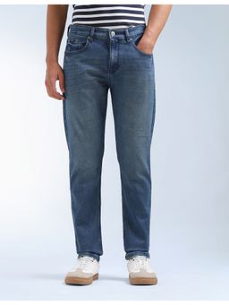Flying Machine - Men Blue Cotton Solid Slim Jeans