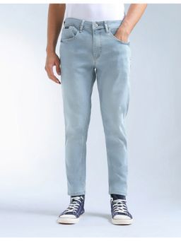 Flying Machine - Men Blue Cotton Solid Straight Jeans