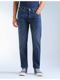 Flying Machine - Men Blue Cotton Solid Slim Jeans