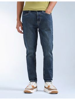 Flying Machine - Men Blue Cotton Solid Straight Jeans