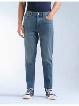 Flying Machine - Men Blue Cotton Solid Straight Jeans