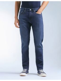 Flying Machine - Men Blue Cotton Solid Slim Jeans