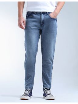 Flying Machine - Men Blue Cotton Solid Straight Jeans