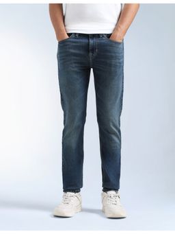 Flying Machine - Men Blue Cotton Solid Slim Jeans