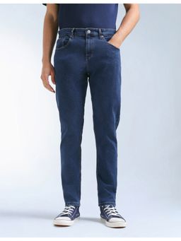Flying Machine - Men Blue Cotton Solid Slim Jeans