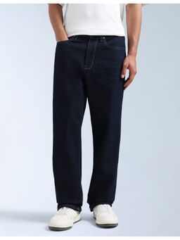 Flying Machine - Men Blue Cotton Solid Straight Jeans