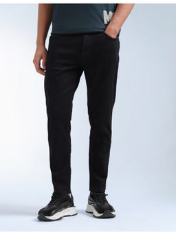 Flying Machine - Men Black Cotton Solid Straight Jeans