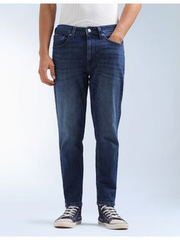 Flying Machine - Men Blue Cotton Solid Straight Jeans