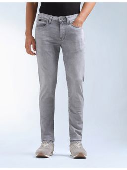 Flying Machine - Men Grey Cotton Solid Slim Jeans