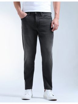 Flying Machine - Men Black Cotton Solid Straight Jeans