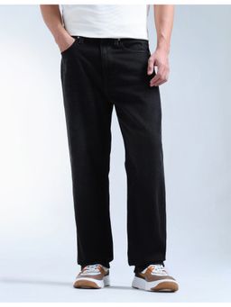Flying Machine - Men Black Cotton Solid Straight Jeans