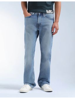 Flying Machine - Men Blue Cotton Solid Straight Jeans