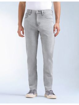 Flying Machine - Men Grey Cotton Solid Slim Jeans