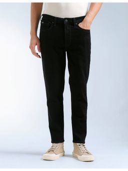 Flying Machine - Men Black Cotton Solid Straight Jeans
