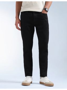 Flying Machine - Men Black Cotton Solid Straight Jeans