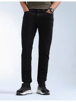 Flying Machine - Men Black Cotton Solid Slim Jeans