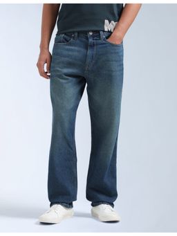 Flying Machine - Men Blue Cotton Solid Straight Jeans