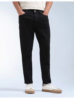 Flying Machine - Men Black Cotton Solid Straight Jeans