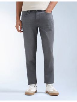 Flying Machine - Men Grey Cotton Solid Straight Jeans