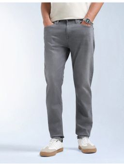 Flying Machine - Men Grey Cotton Solid Slim Jeans