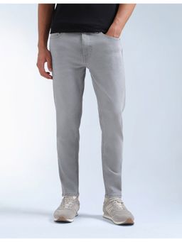 Flying Machine - Men Grey Cotton Solid Straight Jeans