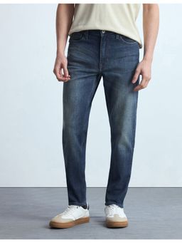 Flying Machine - Men Blue Cotton Solid Straight Jeans